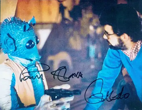 Ak Schauspieler Paul Blake, Autogramm, Filmszene, Star Wars, Greedo