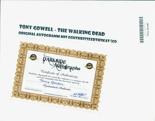 Ak Schauspieler Tony Gowell, The Walking Dead, Filmszene, Autogramm