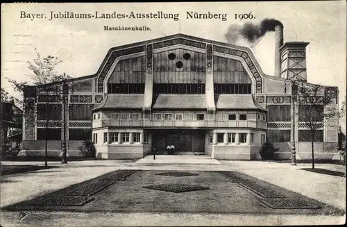 Ak Nürnberg, Bayerische Jubiläums Landesausstellung 1906, Maschinenhalle