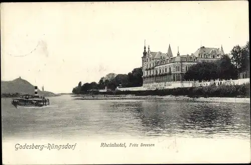 Ak Rüngsdorf Bad Godesberg Bonn am Rhein, Rheinhotel von Fritz Dreesen