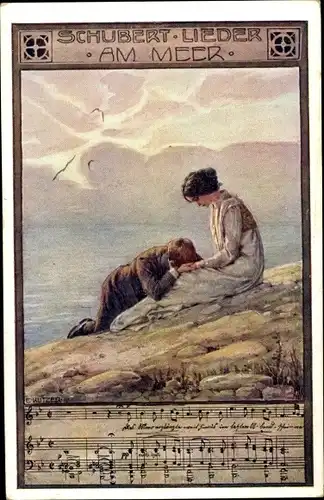 Künstler Lied Ak Kutzer, Ernst, Am Meer, Schubert Lieder