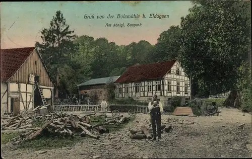 Ak Eldagsen Springe Niedersachsen, Holzmühle am Kgl. Saupark