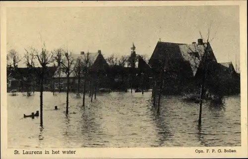 Ak St. Laurens Middelburg Zeeland Niederlande, in het water