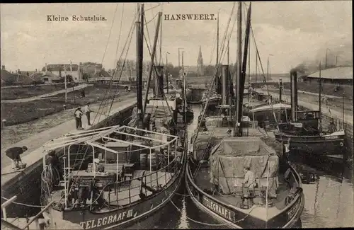 Ak Hansweerd Hansweert Zeeland Niederlande, Kleine Schutsluis