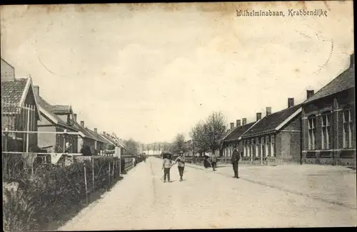 Ak Krabbendijke Zeeland, Wilhelminabaan