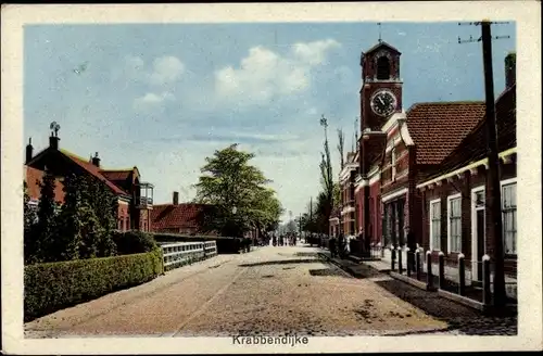 Ak Krabbendijke Zeeland, Straßenpartie