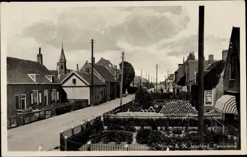 Ak Nieuw en Sint Joosland Walcheren Zeeland Niederlande, Straßenpartie, Panorama