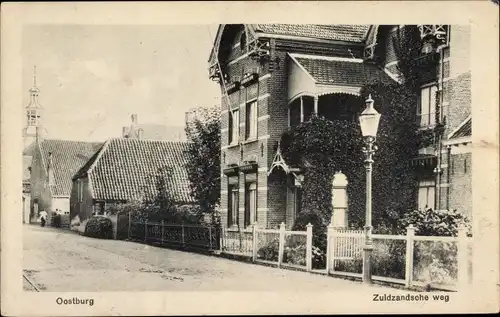 Ak Oostburg Zeeland, Zuidzandsche weg