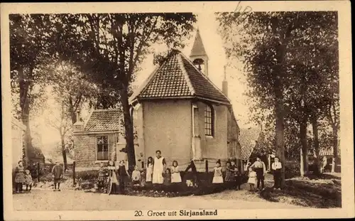 Ak Sirjansland Zeeland, Partie an der Kirche