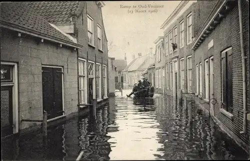 Ak Oud Vossemeer Zeeland Niederlande, Ramp te Oud Vossemeer, 13. März 1906, Hochwasser