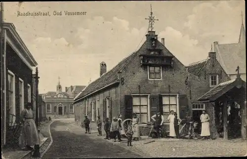 Ak Oud Vossemeer Zeeland Niederlande, Raadhuisstraat