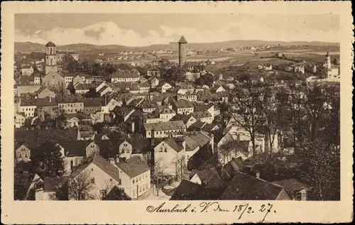 Ak Auerbach im Vogtland, Teilansicht, Kirche