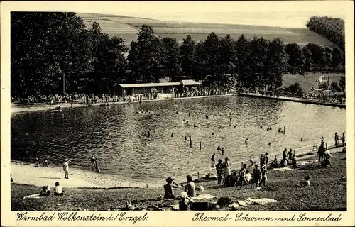 Ak Warmbad Wolkenstein in Sachsen, Thermal-Schwimm- und Sonnenbad