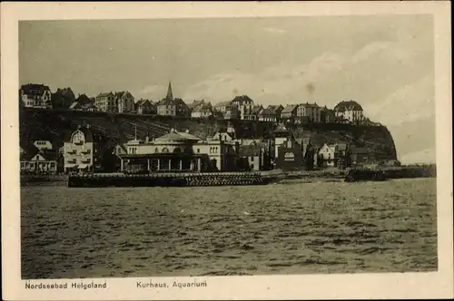 Ak Nordseeinsel Helgoland, Kurhaus, Aquarium