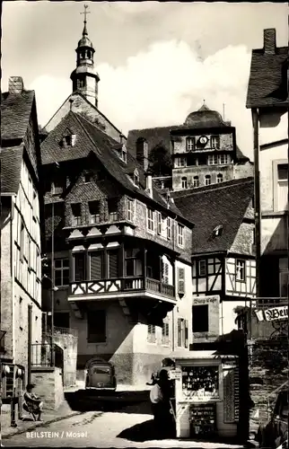 Ak Beilstein an der Mosel, Fachwerkhaus, Straßenansicht, Kiosk