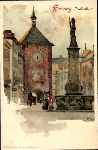 Künstler Litho Kley, Heinrich, Freiburg im Breisgau, Martinstor