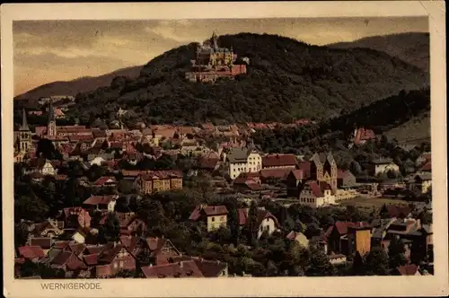 Ak Wernigerode am Harz, Panorama, Schloss