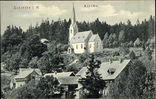 Ak Schierke Wernigerode im Harz, Kirche, Häuser