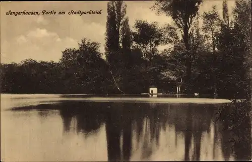 Ak Sangerhausen am Südharz, Partie am Stadtparkteich