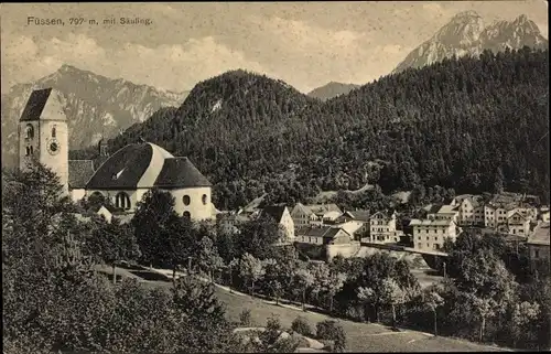 Ak Füssen im Ostallgäu, Blick auf Säuling