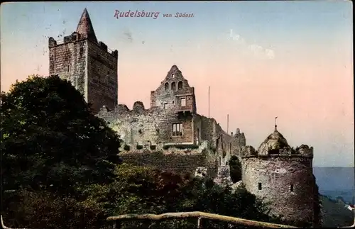 Ak Bad Kösen Naumburg an der Saale, Rudelsburg von Südost