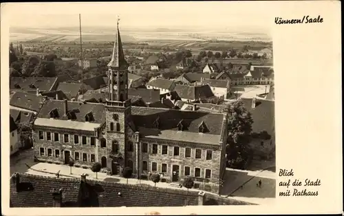 Ak Könnern an der Saale Salzlandkreis, Blick auf die Stadt mit Rathaus
