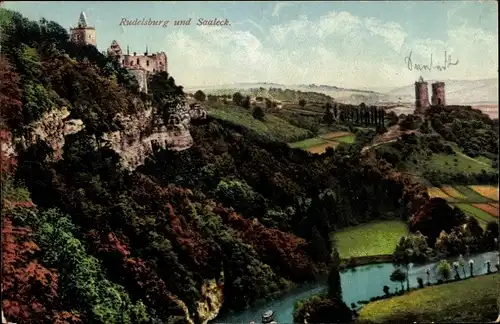 Ak Bad Kösen Naumburg an der Saale, Rudelsburg und Saaleck