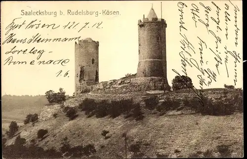 Ak Bad Kösen Naumburg an der Saale, Rudelsburg, Saalecksburg