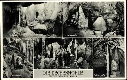 Ak Grüne Iserlohn im Märkischen Kreis, Dechenhöhle, Orgelgrotte, Kristallgrotte, Palmengrotte