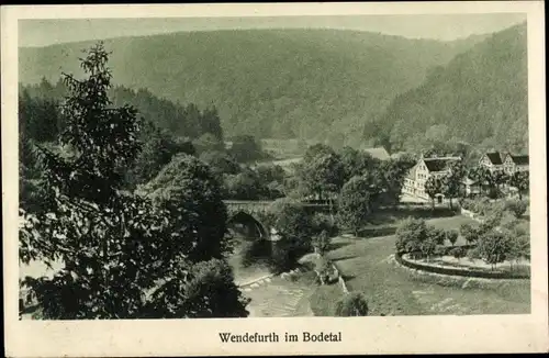 Ak Wendefurth Thale im Harz, Bodetal, Brücke