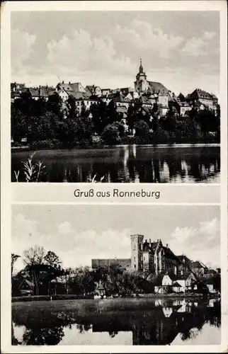 Ak Ronneburg in Thüringen, Teilansichten, Burg