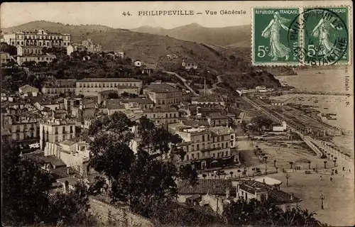 Ak Philippeville Skikda Algerien, Vue generale