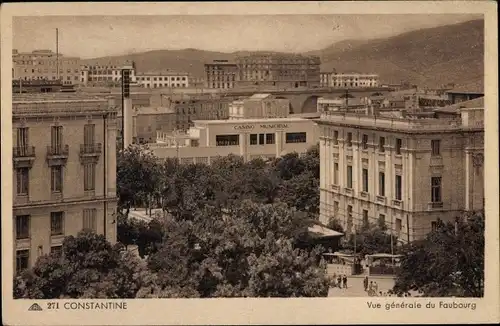 Ak Constantine Algerien, Vue generale du Faubourg