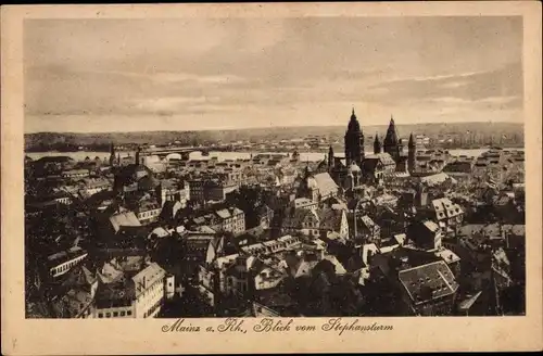 Ak Mainz am Rhein, Blick vom Stephansturm, Panorama