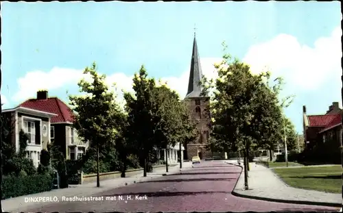 Ak Dinxperlo Gelderland, Raadhuisstraat met N. H. Kerk