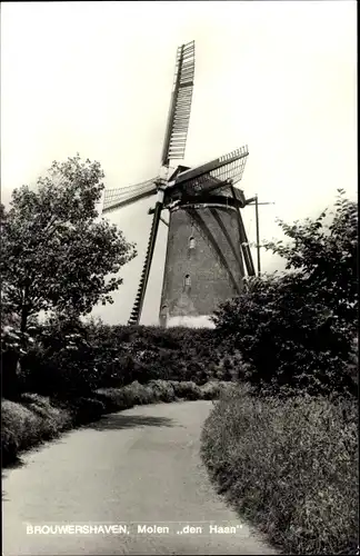 Ak Brouwershaven Zeeland, Molen den Haan