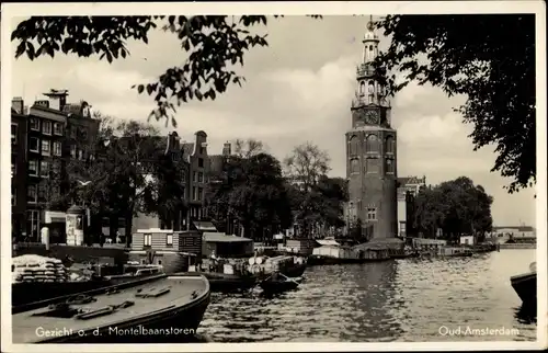 Ak Amsterdam Nordholland Niederlande, Gezicht o. d. Montelbaanstoren