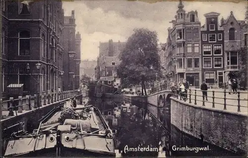 Ak Amsterdam Nordholland Niederlande, Grimburgwal