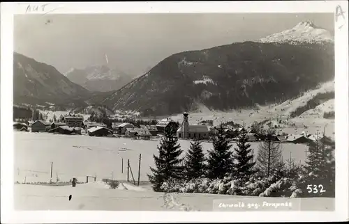 Ak Ehrwald in Tirol, Ort im Winter, Panorama