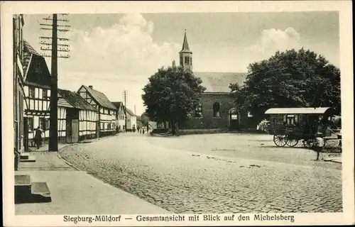 Ak Siegburg Mülldorf Sankt Augustin Nordrhein Westfalen, Straßenpartie, Platz, Kirche, Michelsberg