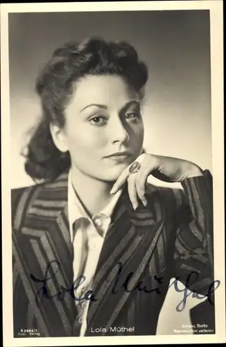 Ak Schauspielerin Lola Müthel, Portrait, Der große König, Autogramm