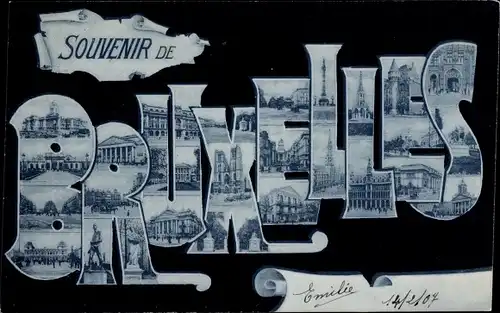 Buchstaben Ak Bruxelles Brüssel, versch. Ortsansichten