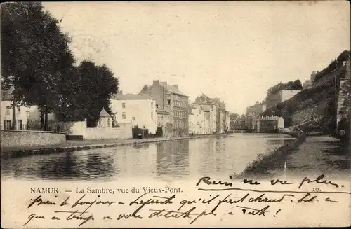 Ak Namur Wallonien, La Sambre vue du Vieux Pont