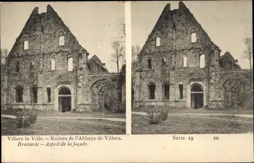 Stereo Ak Villers la Ville Wallonisch Brabant, Ruines de l'Abbaye de Villers