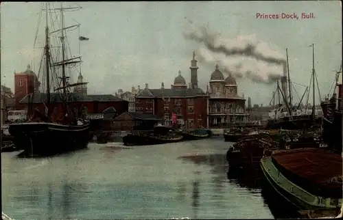 Ak Kingston upon Hull Yorkshire England, Princes Dock