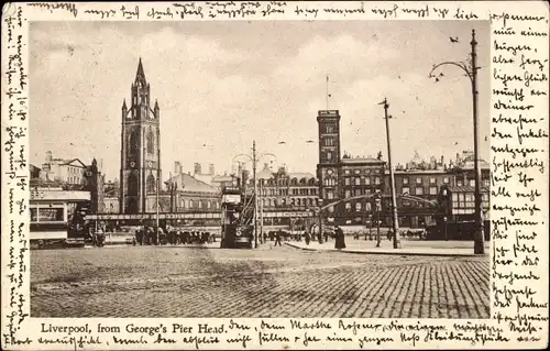 Ak Liverpool Merseyside England, from George's Pier Head