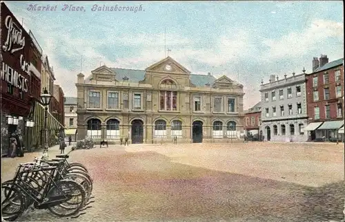 Ak Gainsborough Lincolnshire England, Market Place