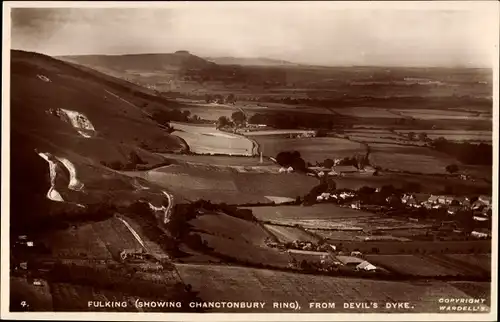 Ak Fulking West Sussex England, from Devil's Dyke