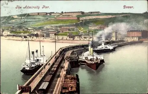 Ak Dover Kent England, Admiralty Pier, Dampfer