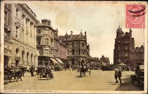 Ak Wolverhampton West Midlands England, Queen Square